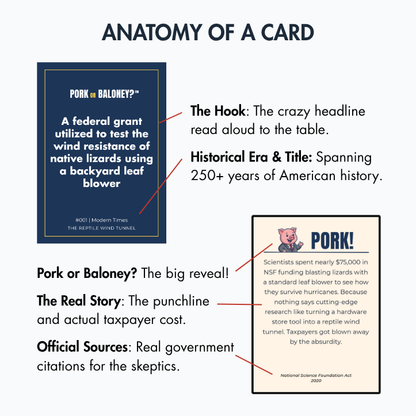 Pork or Baloney?™ — The Hilarious Party Game of Real vs. Fake Government Spending